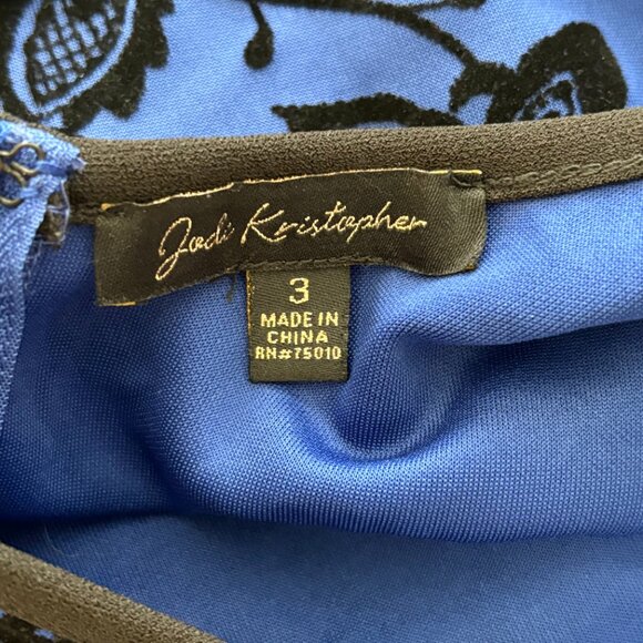 Jodi Kristopher Fit & Flare Formal Blue/Black Sz 3Jr Fitted Waist Band EUC - Picture 5 of 8